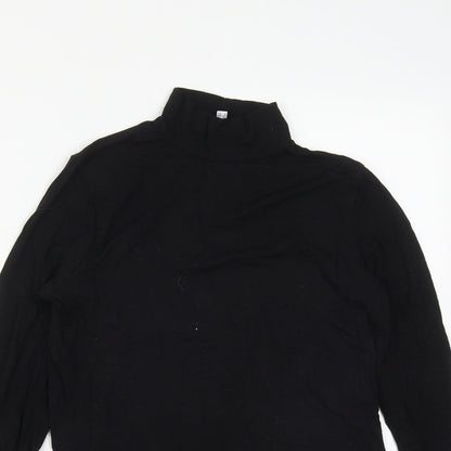 Warehouse Womens Black  Viscose Basic T-Shirt Size 10 High Neck