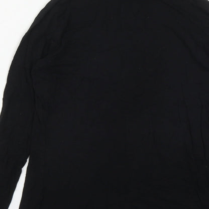 Warehouse Womens Black  Viscose Basic T-Shirt Size 10 High Neck