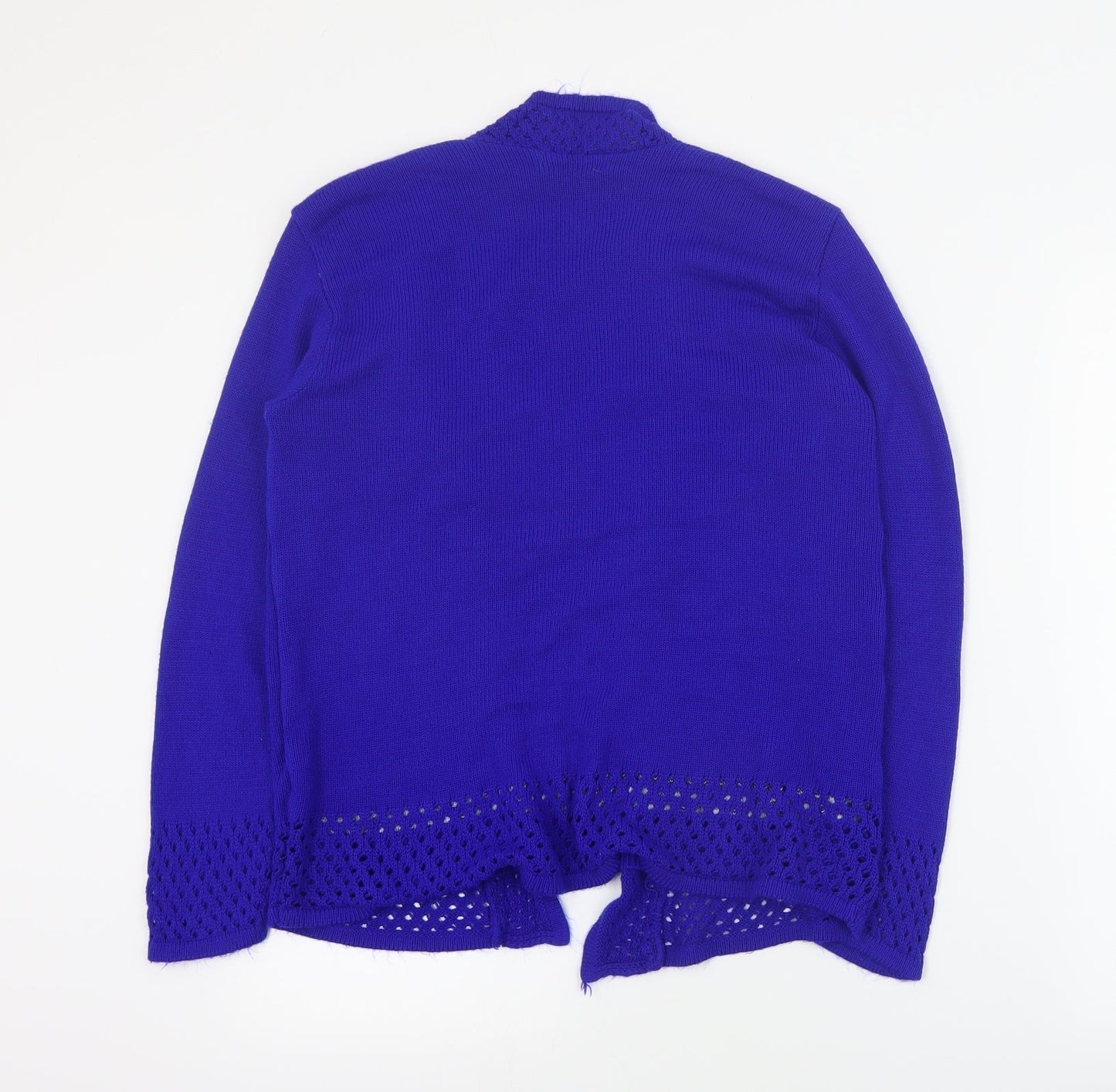 Lady Joe Womens Blue Round Neck Geometric Acrylic Pullover Jumper Size S