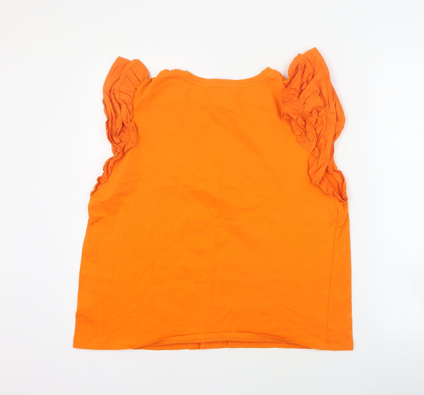 George Womens Orange  Cotton Basic T-Shirt Size 16 Round Neck