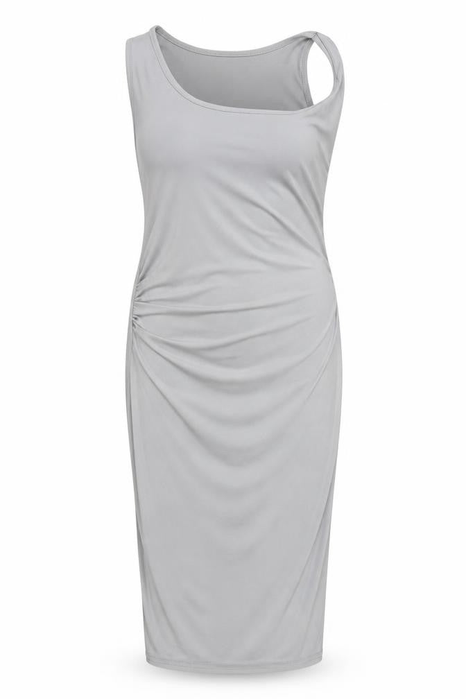 Boohoo Womens Grey  Polyester Bodycon  Size 8  Square Neck Pullover