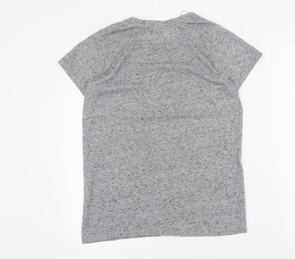 Primark Womens Grey  Polyester Basic T-Shirt Size 6 Round Neck