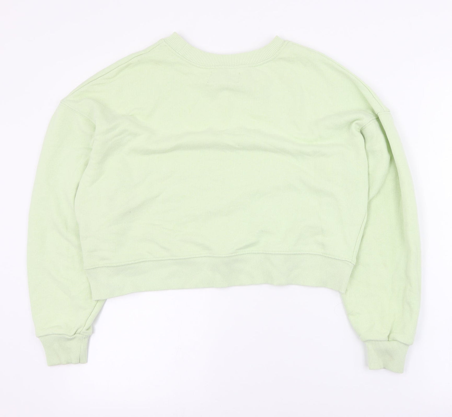 Pull & Bear Womens Green  Polyester Pullover Sweatshirt Size S  Pullover - Cropped