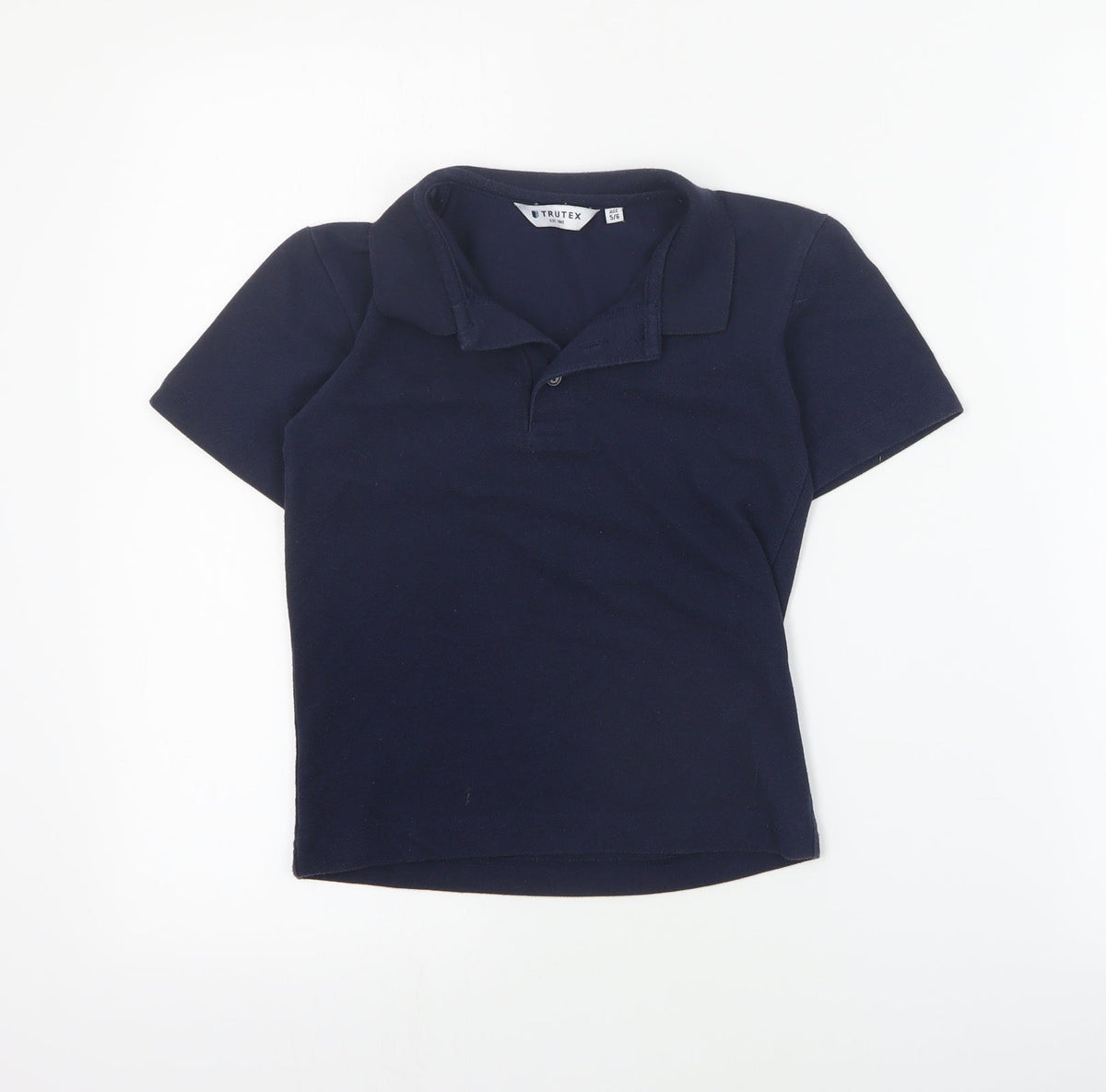 Trutex Boys Blue  Polyester Basic Polo Size 5-6 Years Collared Button