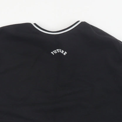 Marks & Spencer Girls Black  Cotton Pullover Sweatshirt Size 7-8 Years  Pullover - Cropped