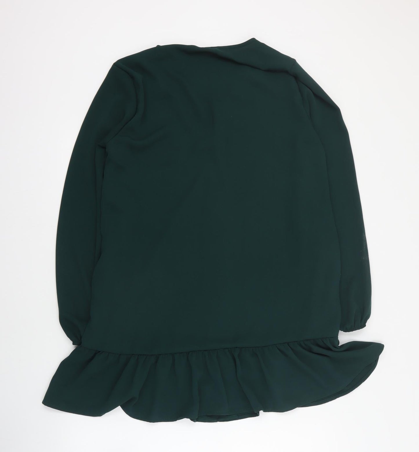 New Look Womens Green  Polyester Shift  Size 8  V-Neck Button