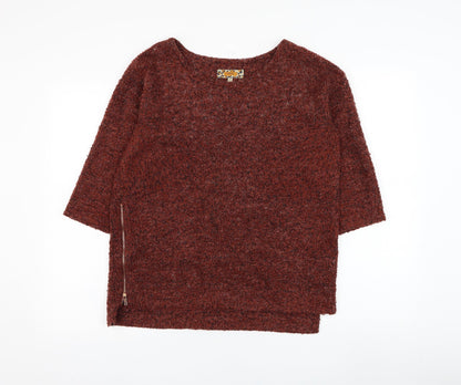Next Womens Red Round Neck  Polyester Pullover Jumper Size 12
