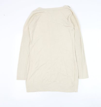 Dorothy Perkins Womens Beige Round Neck  Polyester Pullover Jumper Size 10