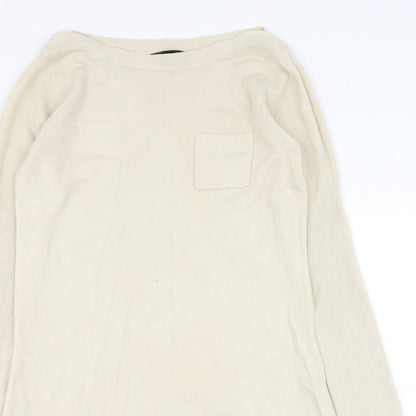 Dorothy Perkins Womens Beige Round Neck  Polyester Pullover Jumper Size 10