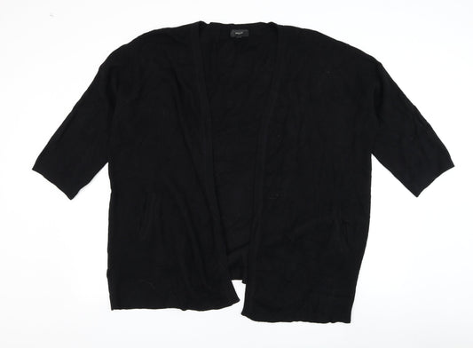 Sweewe Womens Black Square Neck  Viscose Cardigan Jumper Size M