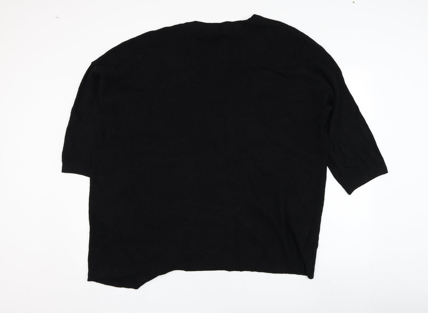 Sweewe Womens Black Square Neck  Viscose Cardigan Jumper Size M