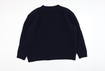 Debenhams Womens Blue Round Neck  Polyester Pullover Jumper Size M
