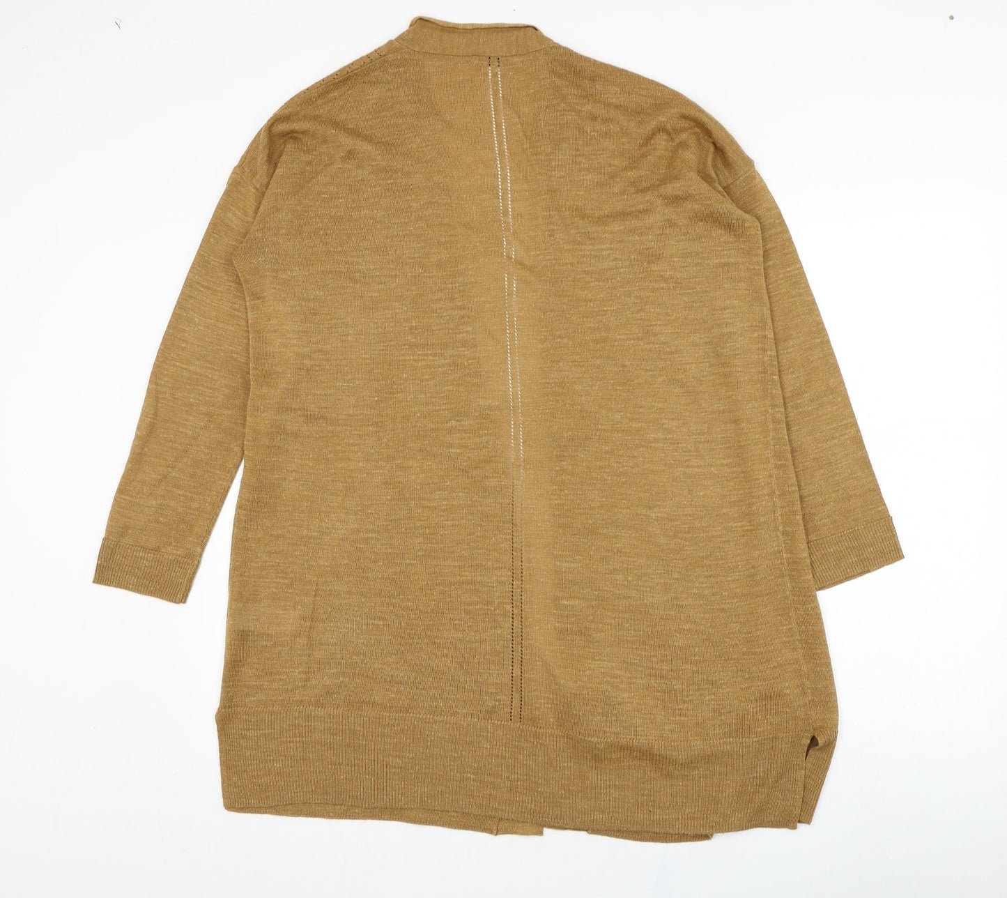 Marks and Spencer Womens Brown Square Neck  Acrylic Cardigan Jumper Size 10
