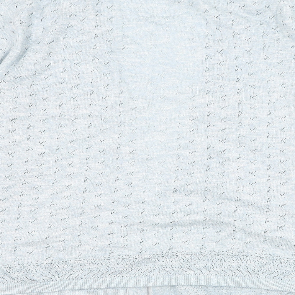 Marks and Spencer Womens Blue Square Neck  Acrylic Cardigan Jumper Size 16