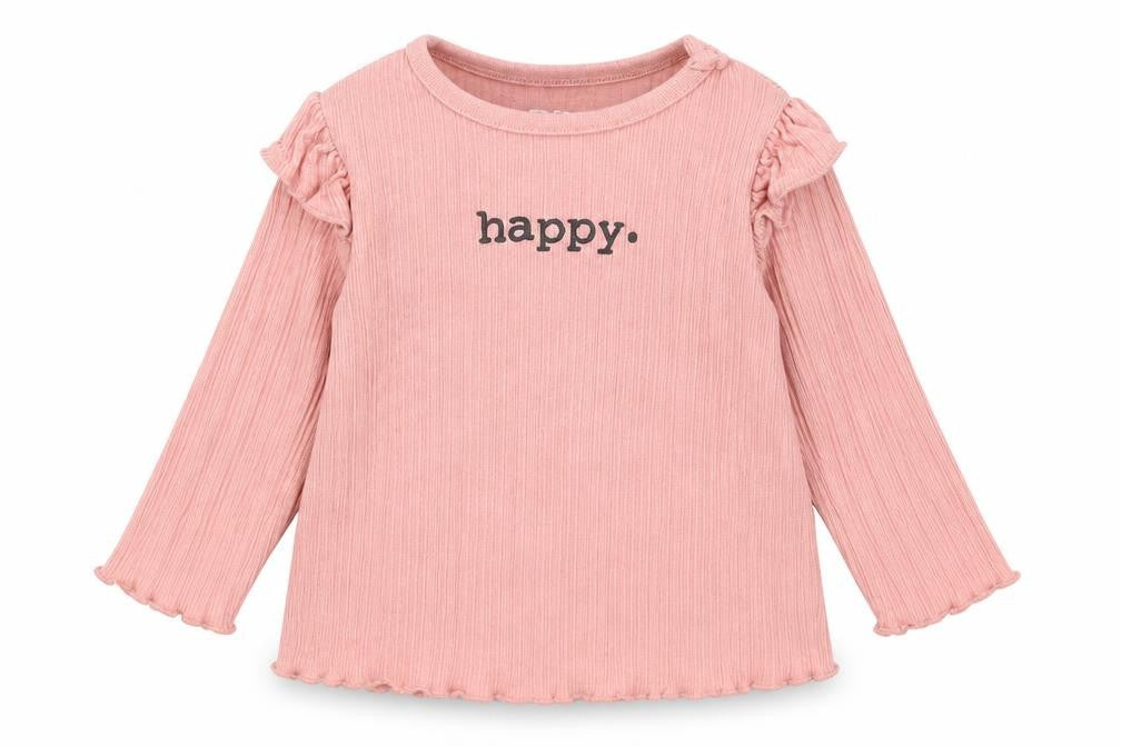 F&F Girls Pink  Cotton Basic T-Shirt Size 0-3 Months Round Neck