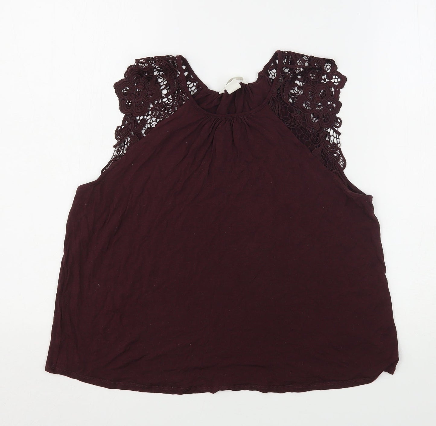 H&M Womens Purple  Polyester Basic Tank Size M Round Neck
