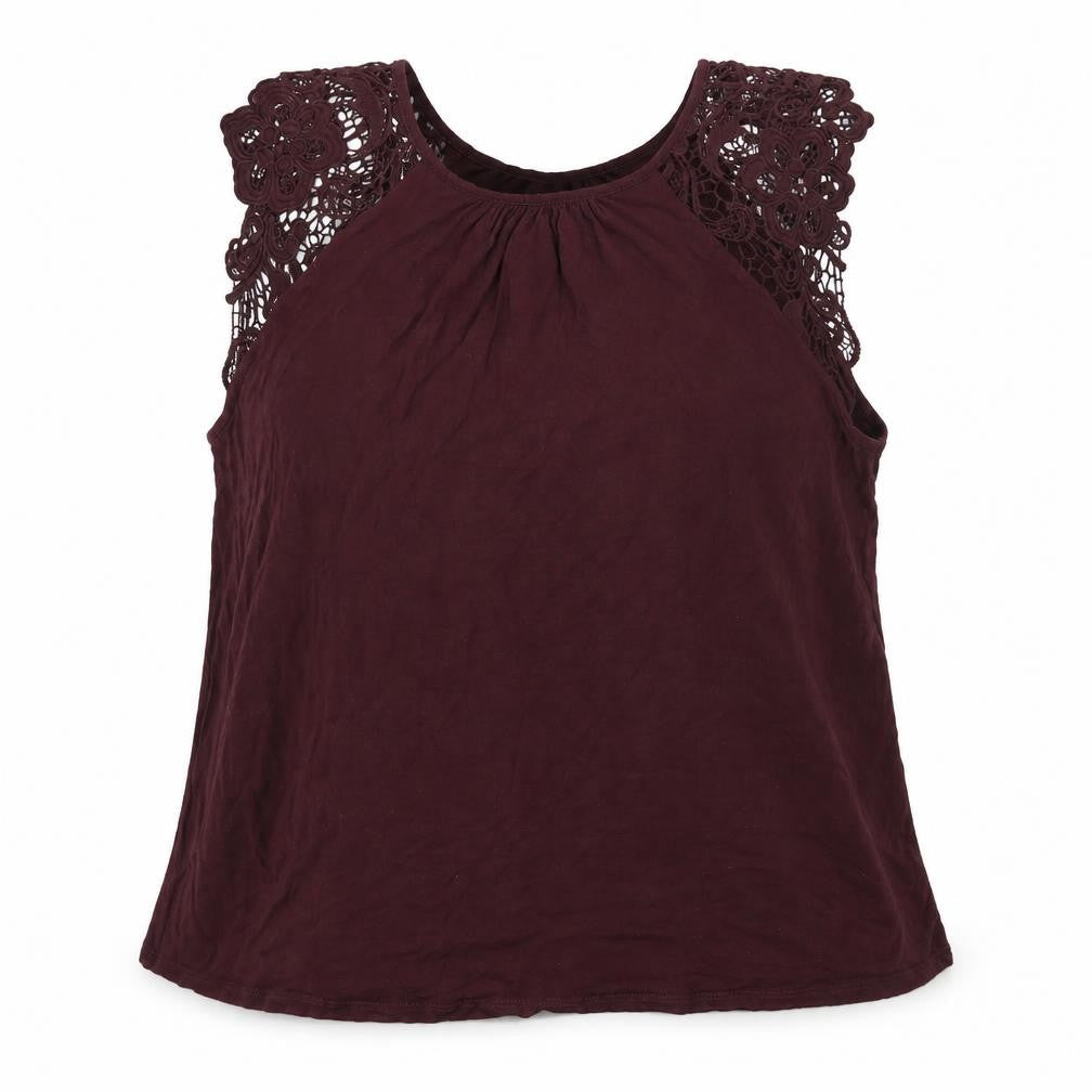 H&M Womens Purple  Polyester Basic Tank Size M Round Neck