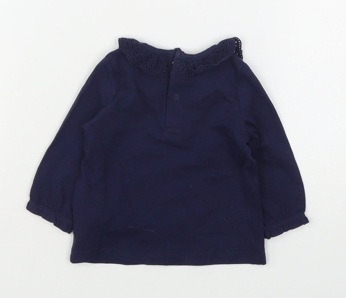 F&F Girls Blue  Cotton Basic T-Shirt Size 0-3 Months Collared
