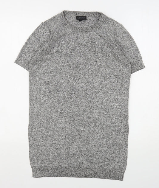 Topshop Womens Grey Round Neck  Viscose Pullover Jumper Size 8