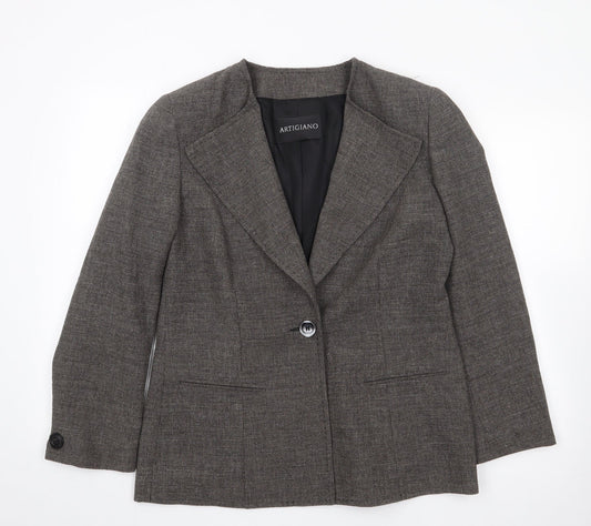 Artigiano Womens Grey   Jacket Blazer Size M  Button