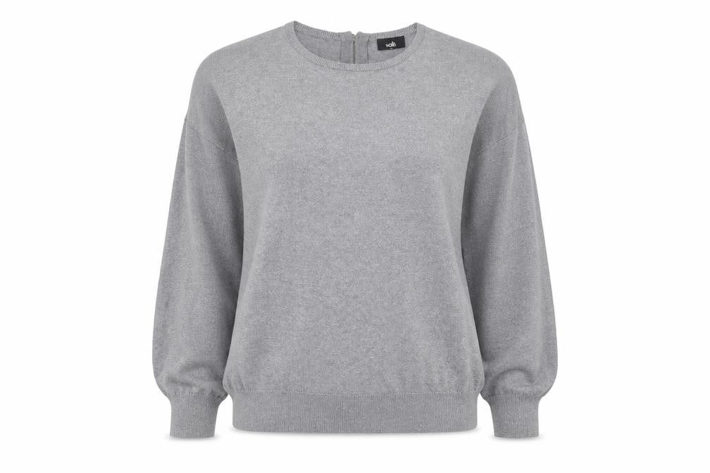 Wallis Womens Grey Round Neck  Viscose Pullover Jumper Size M