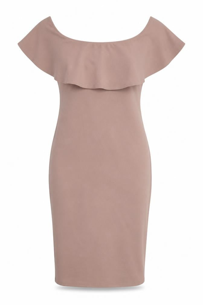 River Island Womens Beige  Polyester Bodycon  Size 6  Boat Neck Pullover