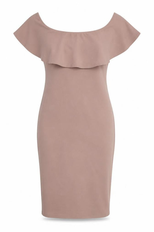 River Island Womens Beige  Polyester Bodycon  Size 6  Boat Neck Pullover