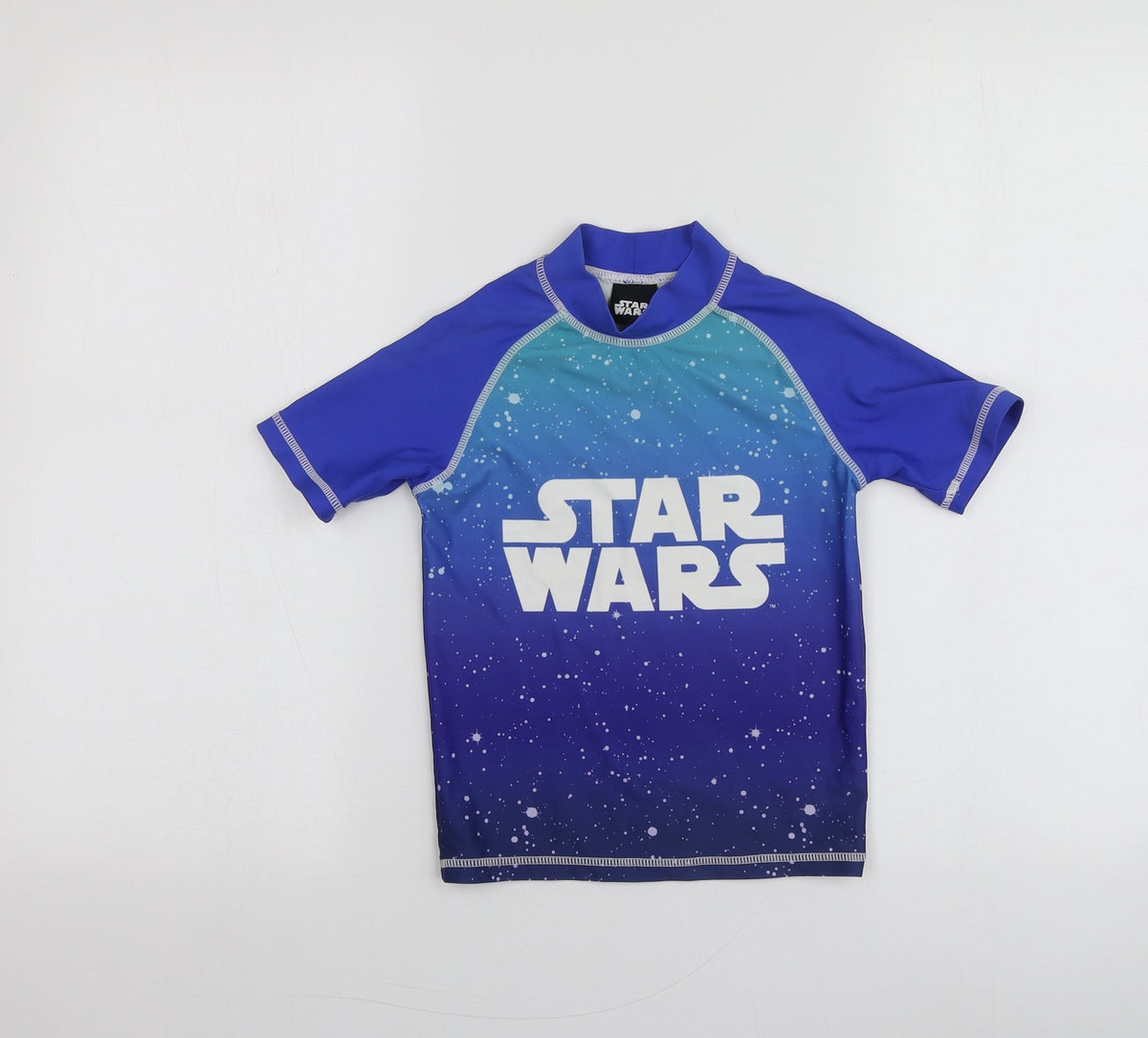 Star Wars Boys Blue Geometric Polyester Basic T-Shirt Size 5 Years Round Neck