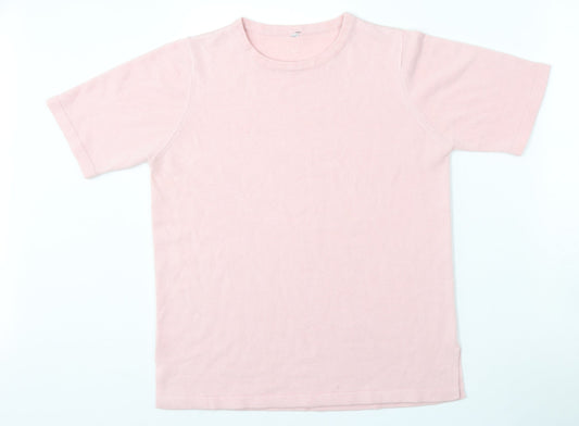 Preworn Womens Pink Round Neck  Polyester Pullover Jumper Size L