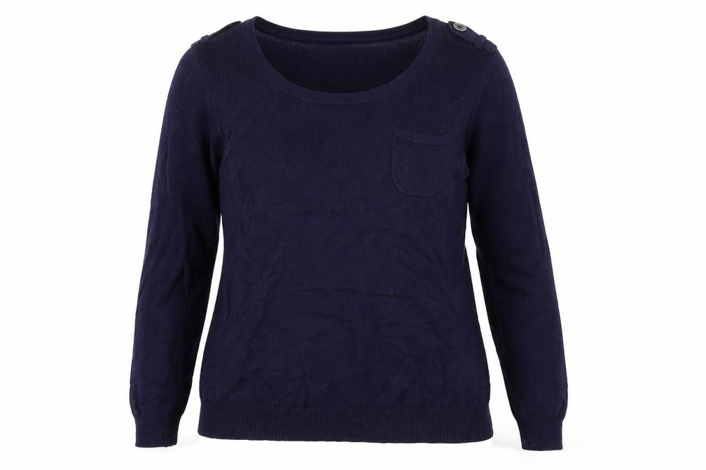 Marks & Spencer Womens Blue Round Neck  Viscose Pullover Jumper Size 14