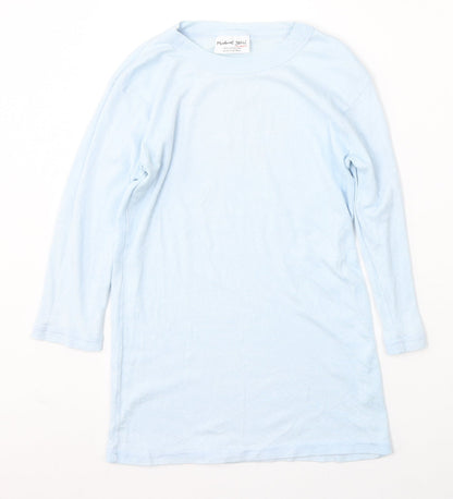 Preloved Michael Stars Womens Blue Round Neck  Cotton Pullover Jumper Size S - Front