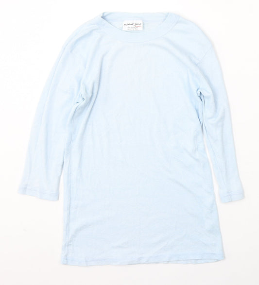 Michael Stars Womens Blue Round Neck  Cotton Pullover Jumper Size S
