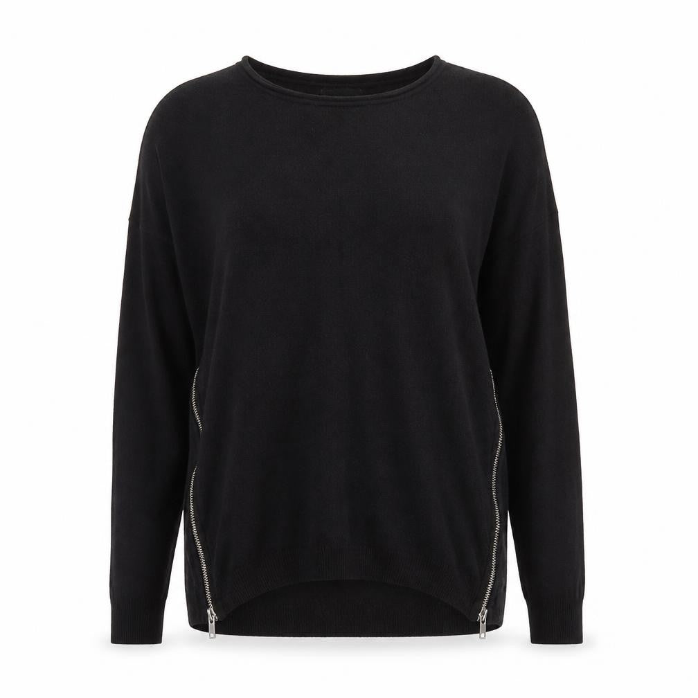 Atmosphere Womens Black Round Neck  Viscose Pullover Jumper Size M