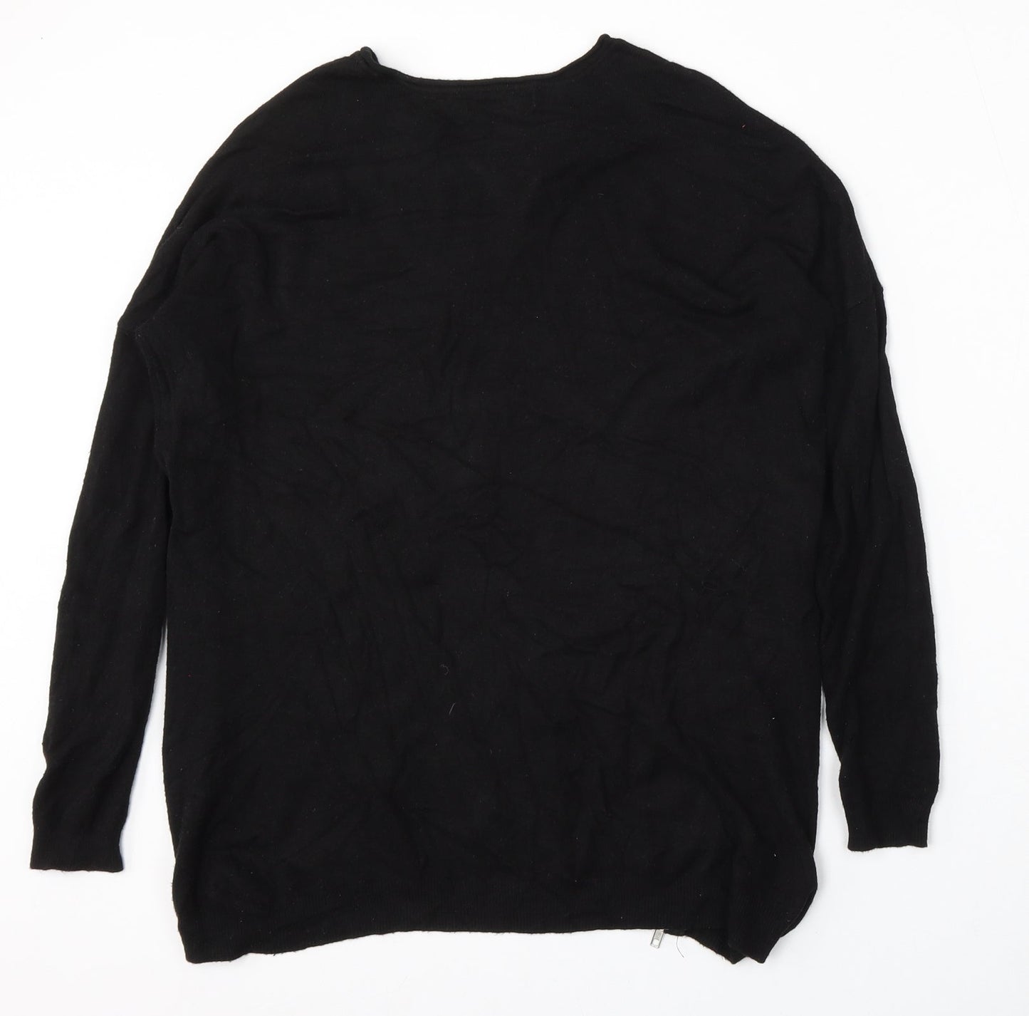 Atmosphere Womens Black Round Neck  Viscose Pullover Jumper Size M