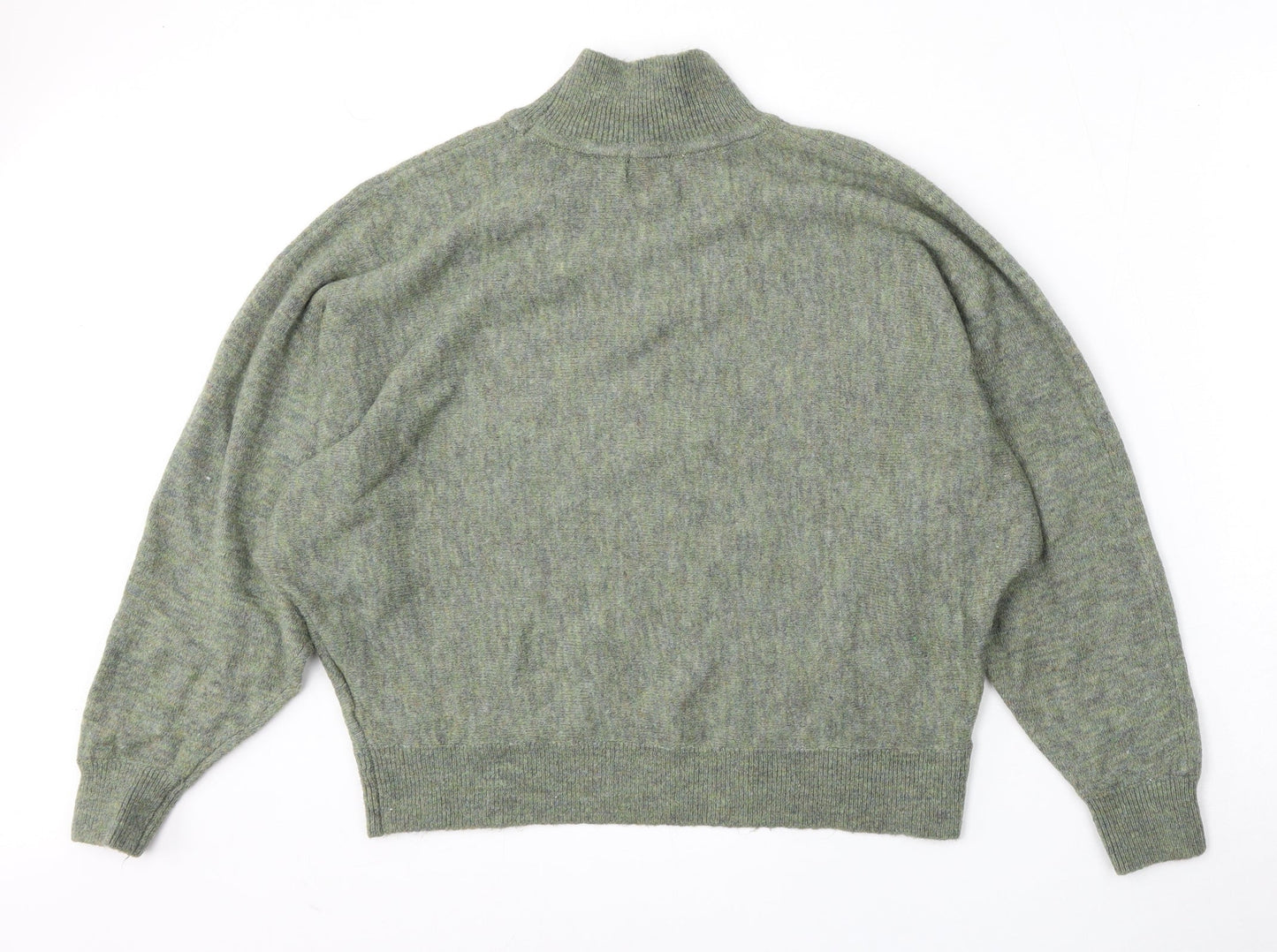 H&M  Womens Green Mock Neck  Acrylic Pullover Jumper Size M