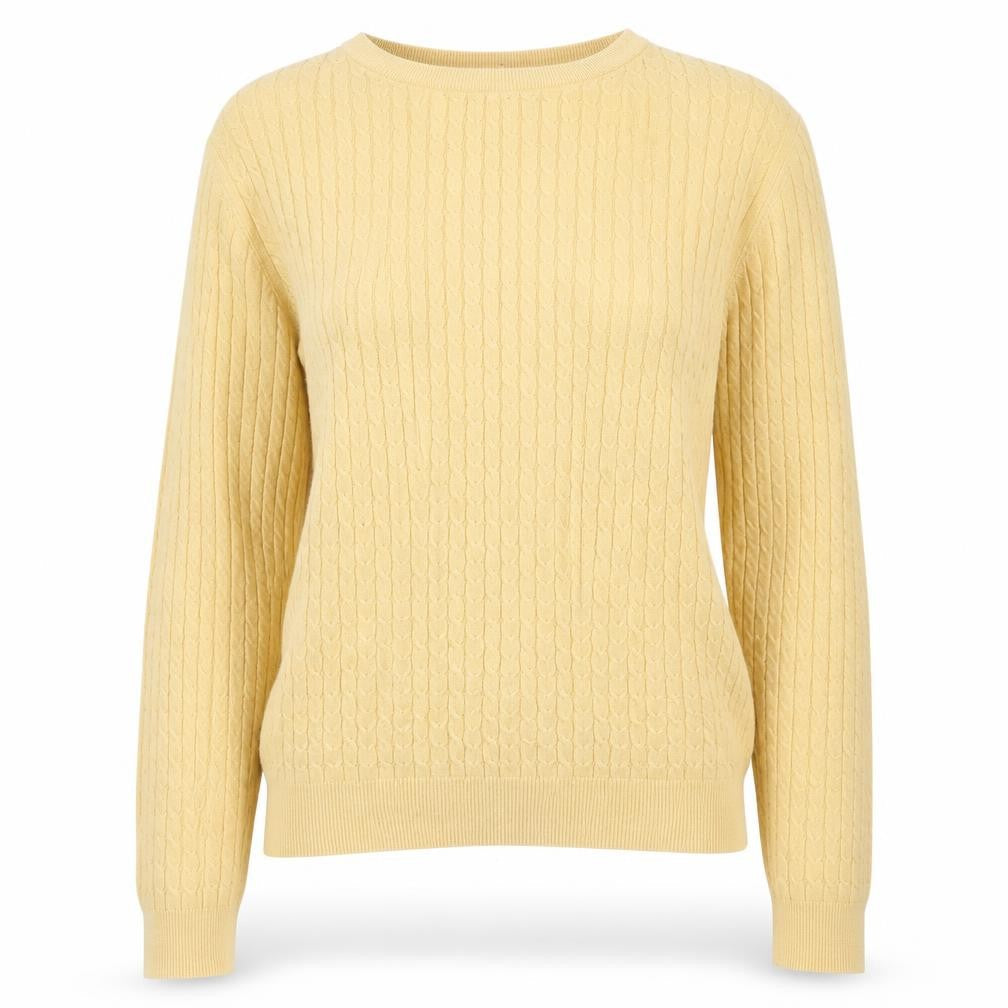 Papaya Womens Yellow Round Neck  Viscose Pullover Jumper Size 10