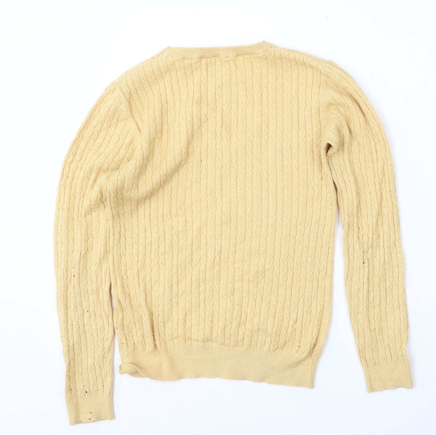 Papaya Womens Yellow Round Neck  Viscose Pullover Jumper Size 10
