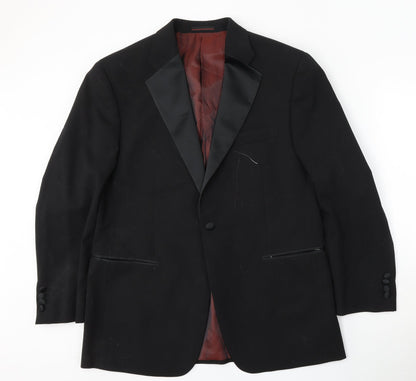 Preloved 1860 Menswear Mens Black  Wool Jacket Suit Size 40 - Front