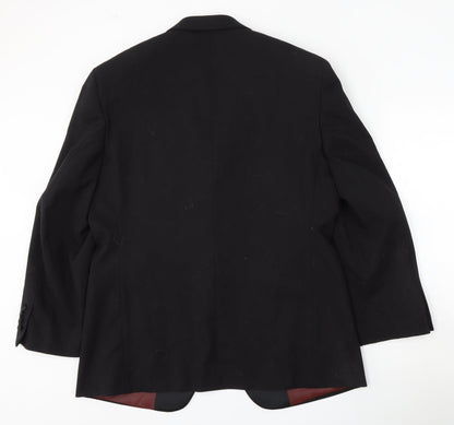 Preloved 1860 Menswear Mens Black  Wool Jacket Suit Size 40 - Back