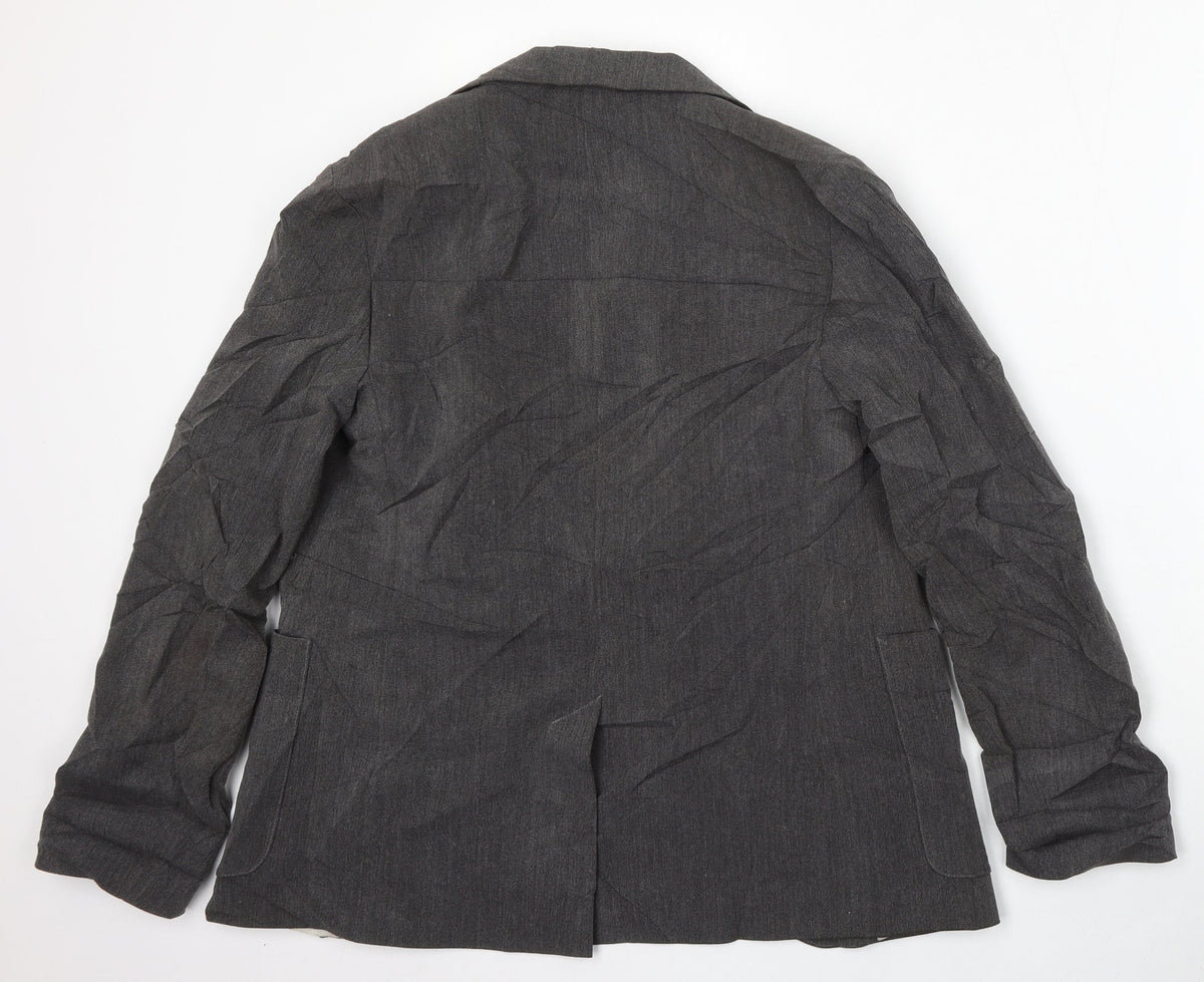Topshop Womens Grey  Polyester Jacket Blazer Size 10