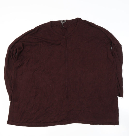 Preworn Womens Brown Round Neck  Viscose Pullover Jumper Size L