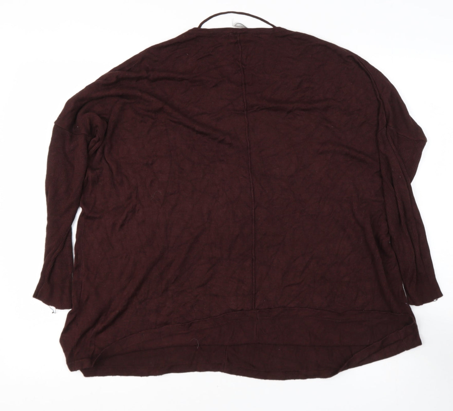 Preworn Womens Brown Round Neck  Viscose Pullover Jumper Size L