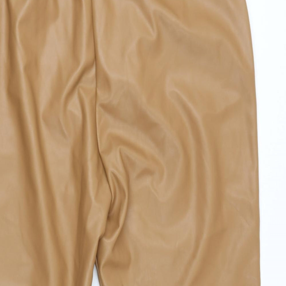 TOP SHOP Womens Beige  Polyester Dress Pants Trousers Size 18 L26 in Regular