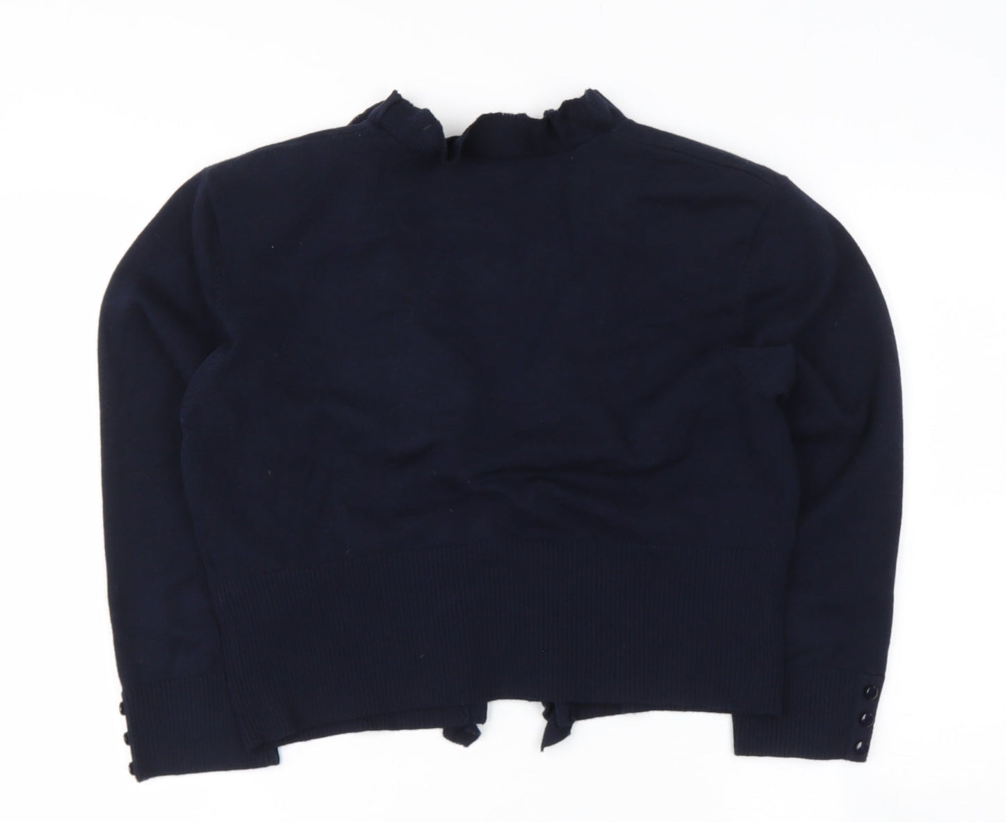Roman Womens Black V-Neck  Cotton Cape Jumper Size M
