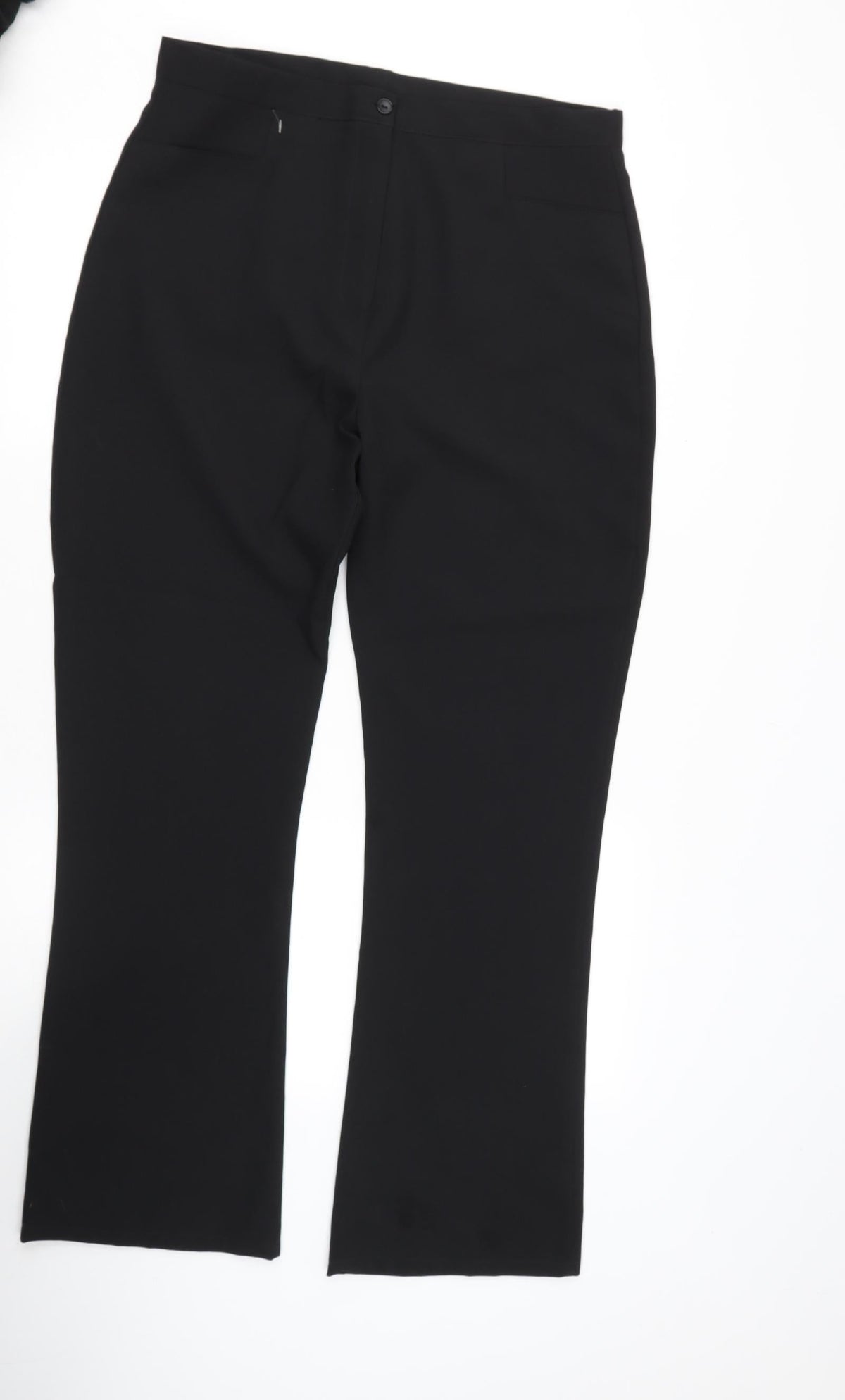 Preworn Womens Black  Polyester Dress Pants Trousers Size 32 L30 in Regular