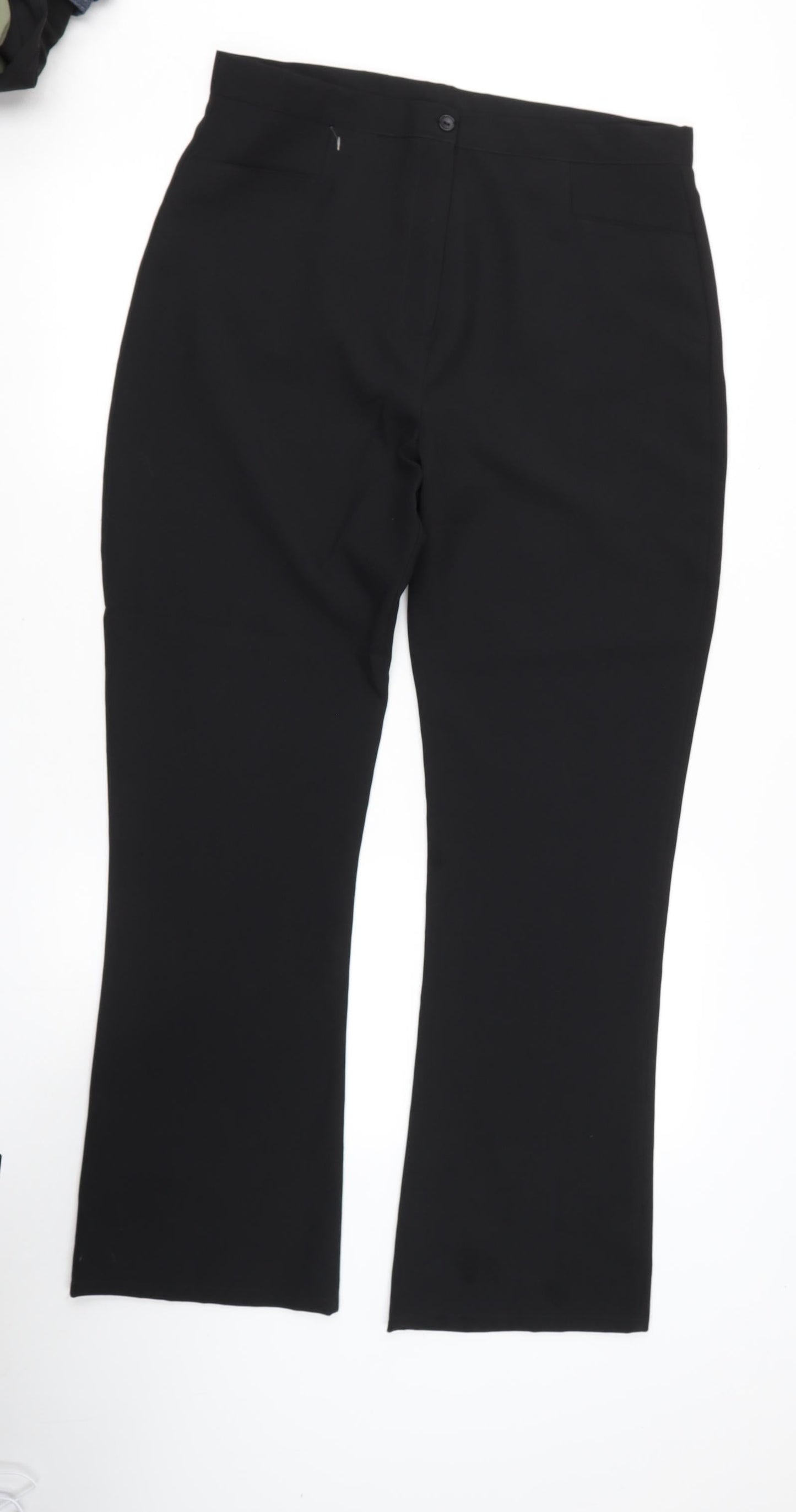 Preworn Womens Black  Polyester Dress Pants Trousers Size 32 L30 in Regular