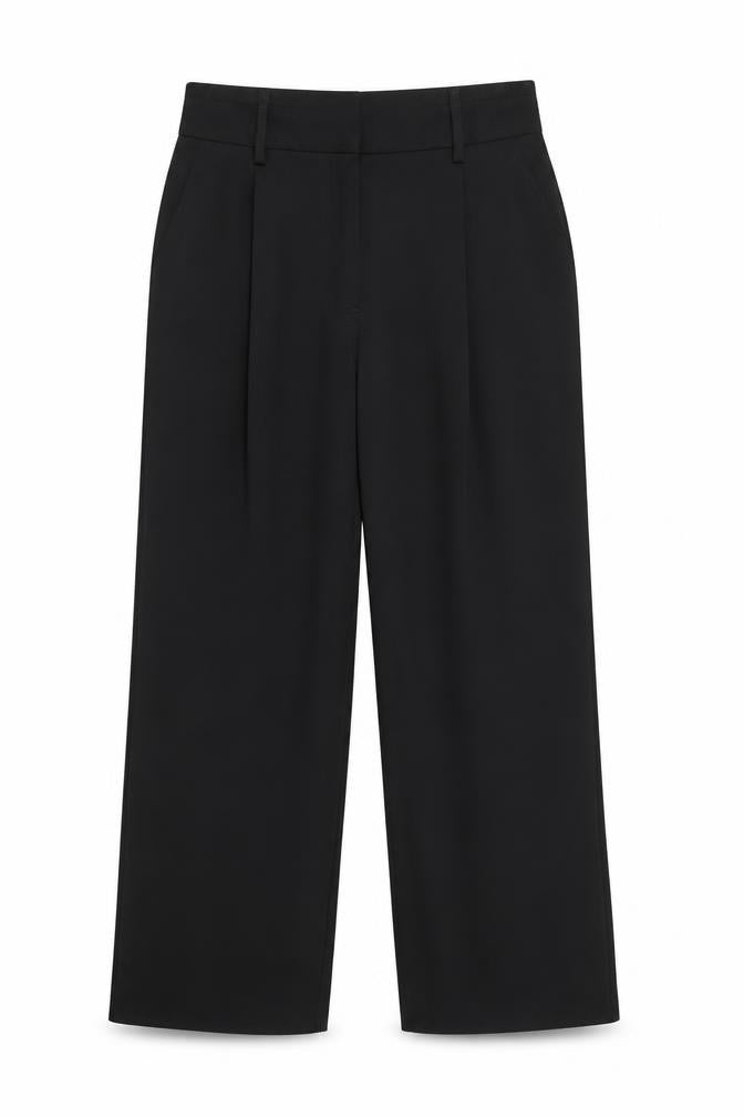F7F Womens Black  Polyester Dress Pants Trousers Size 12 L20.5 in Regular