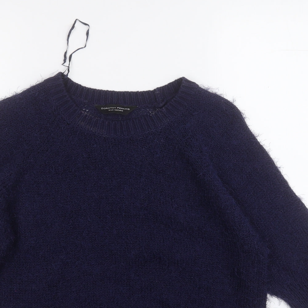 Dorothy Perkins Womens Blue Round Neck  Polyester Pullover Jumper Size 10