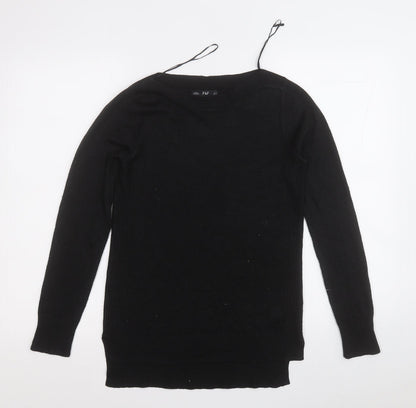 F&F Womens Black Roll Neck  Acrylic Pullover Jumper Size 6