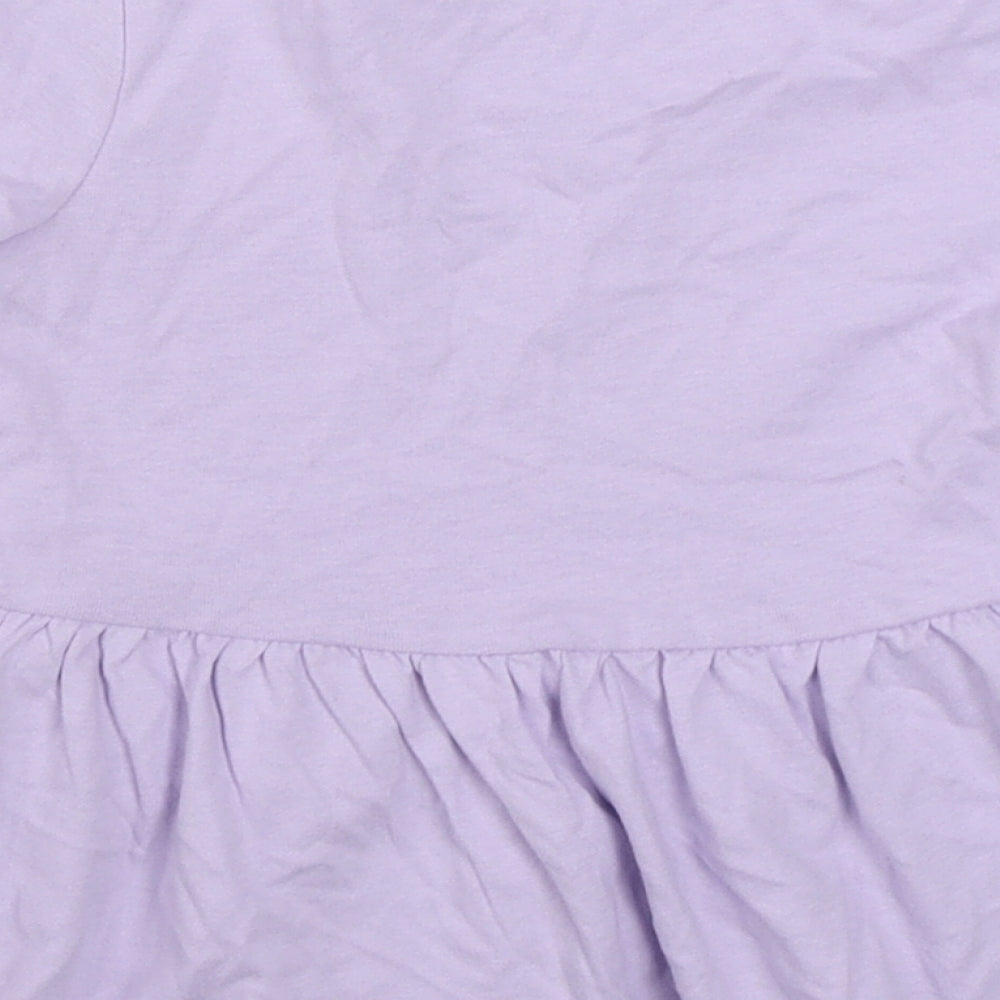 George Girls Purple  100% Cotton Skater Dress  Size 3-4 Years  Round Neck Pullover
